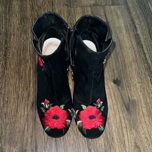Kate Spade embroidered booties